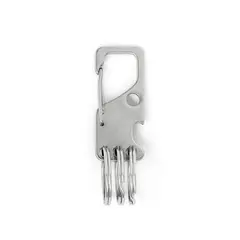 Karabinkrok flat 20 mm m/nøkkelringer Korketrekker - Rustfri