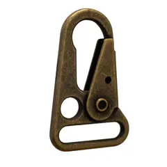 Karabinkrok flat 20 mm - Antikk messing 