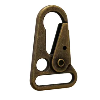 Karabinkrok flat 20 mm - Antikk messing