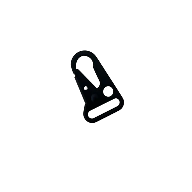 Karabinkrok flat 20 mm - Svart matt 
