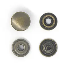 Trykknapp Line 24 15 mm - AB 10 pak Antikk messing