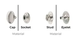 Trykknapp Line 24 15 mm - AB 100 pak Antikk messing