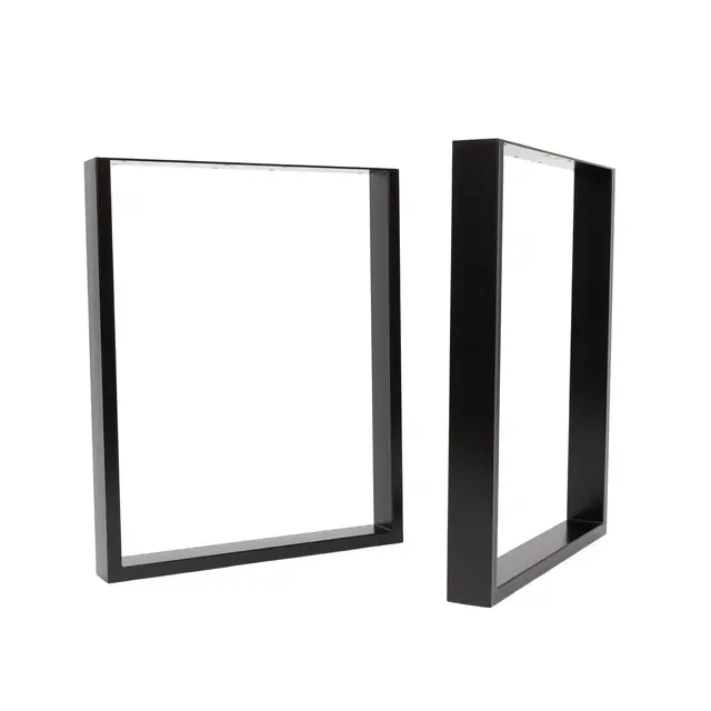 Ben til bord. 2stk.  H710 X B580mm S-type. Pulverlakkert Svart. 