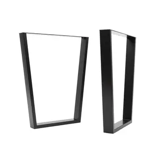 Ben til bord. 2stk.  H710 X B580mm V-type. Pulverlakkert Svart.