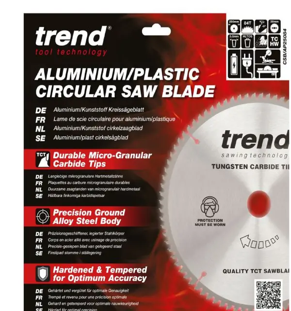 250mm | 84 T  | Alu/Plast Sirkelsag | Ekstra fin 