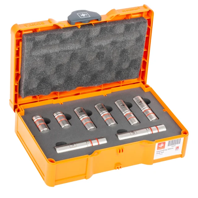 Ekspanderende Parf dogs 20 mm 8 stk UJK – høyder 10, 30, 40 og 60 mm 