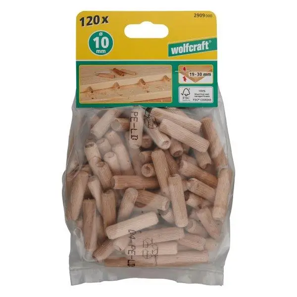 Sentrumstapper 120 stk 10x40mm - Bøk Wolfcraft 