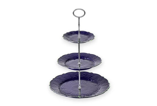 Stangsett til kakefat 376 mm - Mekanisme Forkrommet, 3 etasjer 