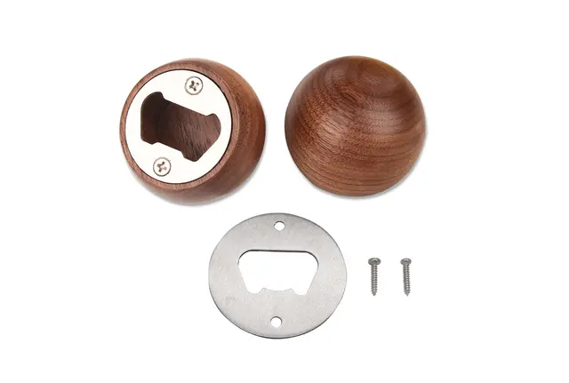 Flaskeåpner med skruefeste - rustfri 